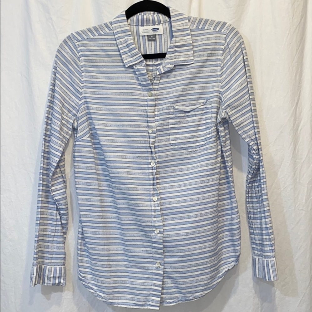 Blue and White Button Down